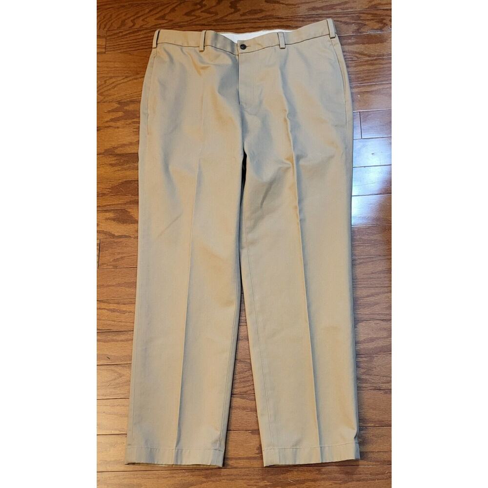 Brooks Brothers 346 Khaki Chino Pants Brown Flat Front Mens Sz 38 x 32